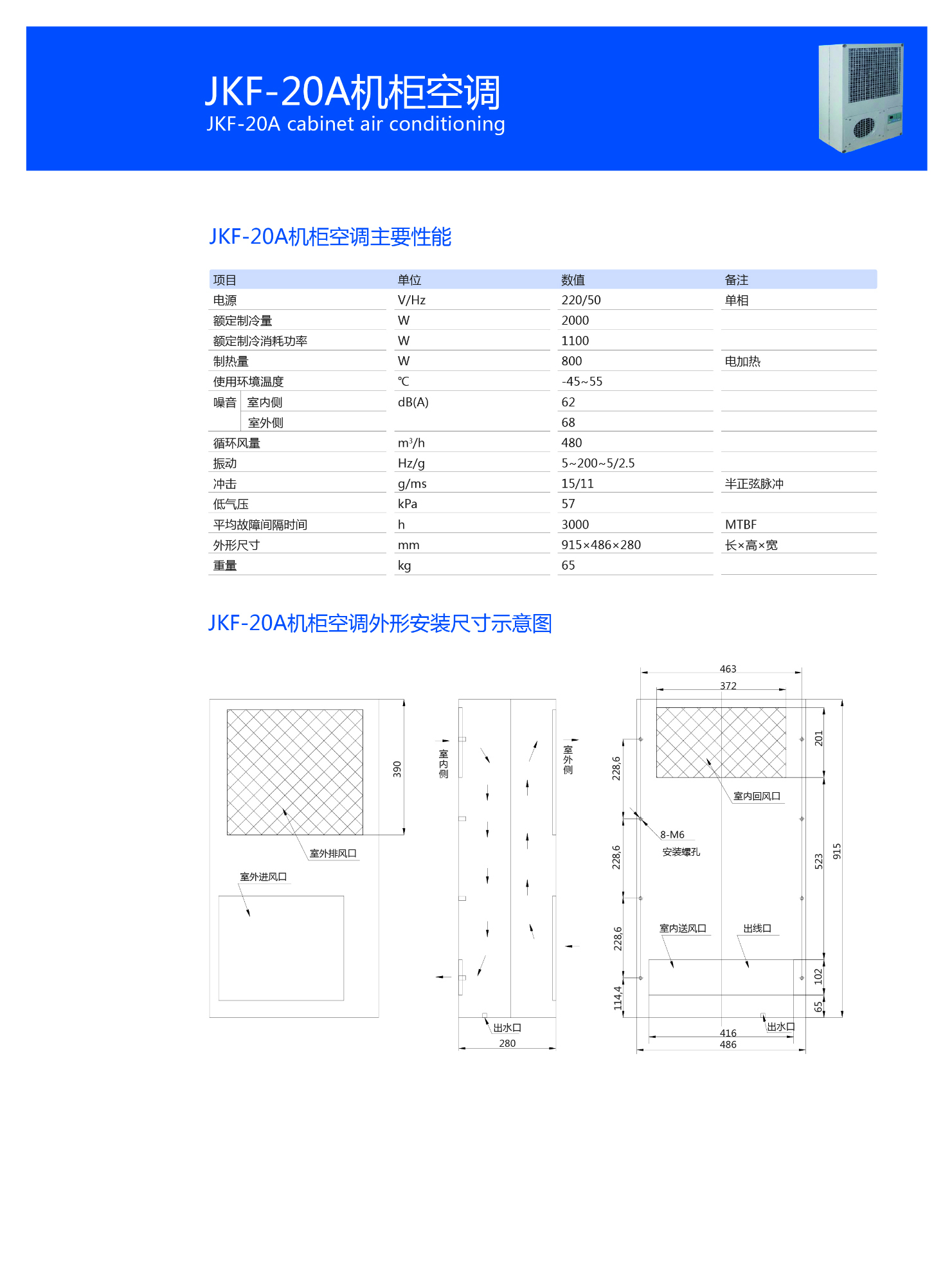 JKF-20機柜空調